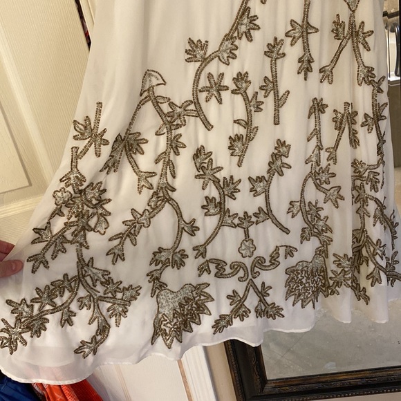 Badgley Mischka beaded white swing twirl dress Size 2 - Picture 6 of 7